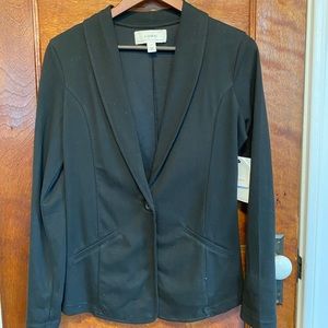 Caslon knit one-button black blazer